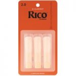 Rico by DAddario Bb Clarinet Reeds 2.0 Strength Pack of 3