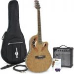 Deluxe Roundback Guitar and 15W Amp Pack Natural