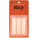 Rico by DAddario Soprano Saxophone Reeds 2.0 Strength Pack of 3