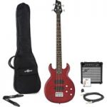 New Jersey Bass Guitar + 15W Amp Pack Trans Red