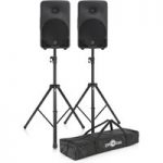 Mackie SRM350 V3 Active PA Speaker Pair with Speaker Stands Bundle