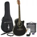 Roundback Electro Acoustic Guitar + 15W Amp Pack Black