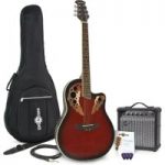 Deluxe Roundback Guitar and 15W Amp Pack Red