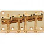 Guitarworks 4-Saddle Bass Guitar Bridge Gold