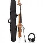 Electric Cello by Gear4music Natural w/ Headphones