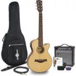 3/4 Single Cutaway Electro Acoustic Guitar + 15W Amp Pack