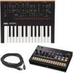 Korg Monologue Synth Black With Korg Volca Analog Kick MIDI Cable