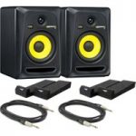 KRK Rokit RP6 G3 Active Monitors with Isolation Pads and Cables Pair
