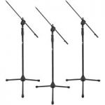 Deluxe Quick Release Boom Mic Stand by Gear4music Pack of 3