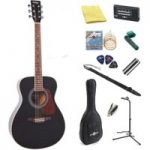 Vintage V300 Acoustic Guitar Black + Perfect Ten Pack
