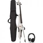 Electric Cello by Gear4music White w/ Headphones