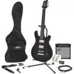 Pasadena Electric Guitar by Gear4music + Complete Pack Black