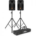 Behringer B112W Wireless Active PA Speaker Pair with Stands