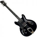 Hagstrom Viking Semi-Hollow Left-Handed Guitar Black Gloss