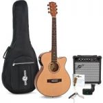 Deluxe Single Cutaway Electro Acoustic Guitar + 15W Amp Pack Natural