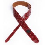 Planet Waves 2″ Diamond Plate Leather Embosses Guitar Strap Red