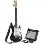 3/4 LA Electric Guitar + Amp Pack Black