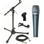 Shure Beta 57A Dynamic Instrument Mic with Low Mic Stand and 6m Cable