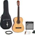 Classical Electro Acoustic Guitar Natural by Gear4music + Amp Pack