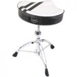 Mapex T756W Stool Saddle Top Threaded Base White with Black Stripe