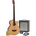 Electro Acoustic Fretless Bass Guitar + 35W Amp Pack