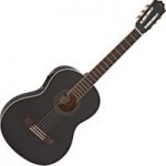 Deluxe Classical Electro Acoustic Guitar Black by Gear4music