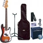 Encore E4 Bass Guitar Outfit Sunburst