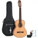 Deluxe 3/4 Classical Guitar Pack Natural by Gear4music