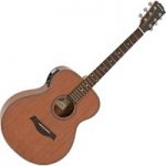 Deluxe Electro Acoustic Folk Guitar by Gear4music Mahogany