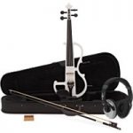 Electric Violin by Gear4music White w/ Headphones