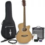 Thinline Electro Acoustic Guitar + 15W Amp Pack Natural