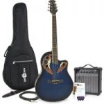 Deluxe Roundback Guitar and 15W Amp Pack Blue