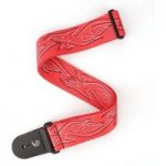 Planet Waves 2 Woven Guitar Strap Flames Pinstripe Red Black