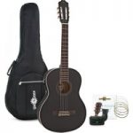 Deluxe Classical Electro Acoustic Guitar Pack Black by Gear4music