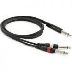 Stereo Jack – Mono Jack(x2) Cable 1m