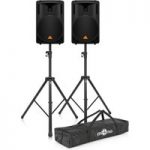 Behringer B215D Active PA Speaker Pair with Stands