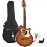 Deluxe Thinline Electro Acoustic Guitar Pack by Gear4music Cherry SB