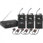 Wireless In Ear Monitor System Pack by Gear4music 3 Receivers