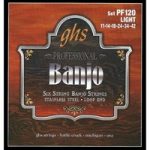 GHS PF120 Stainless Steel 6 String Banjo Strings Light Gauge