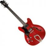 Hagstrom Viking Semi-Hollow Left-Handed Guitar Wild Cherry Trans