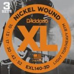 DAddario EXL140 Nickel Wound Light Top/Heavy Bottom 10-52 x 3 Pack