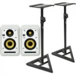 KRK V4S4 Studio Monitor White (Pair) With Stands